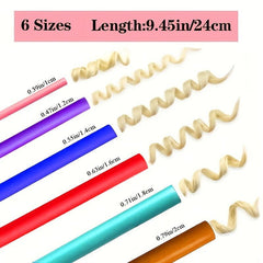 10Pcs Heatless Hair Rollers Flexible Twist Curling Rods Bendy Hair Curlers