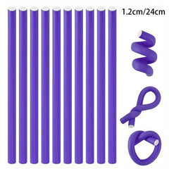10Pcs Heatless Hair Rollers Flexible Twist Curling Rods Bendy Hair Curlers