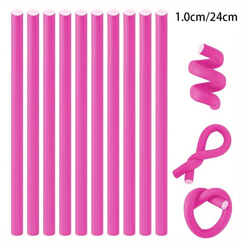 10Pcs Heatless Hair Rollers Flexible Twist Curling Rods Bendy Hair Curlers