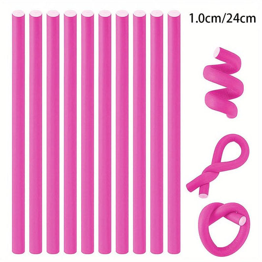 10Pcs Heatless Hair Rollers Flexible Twist Curling Rods Bendy Hair Curlers