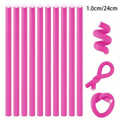 10Pcs Heatless Hair Rollers Flexible Twist Curling Rods Bendy Hair Curlers