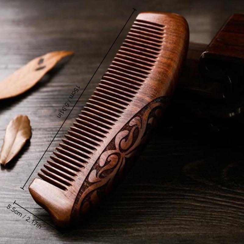 Dual-Sided Sandalwood Comb for Detangling and Styling