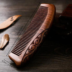 Dual-Sided Sandalwood Comb for Detangling and Styling