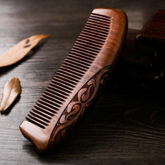 Dual-Sided Sandalwood Comb for Detangling and Styling