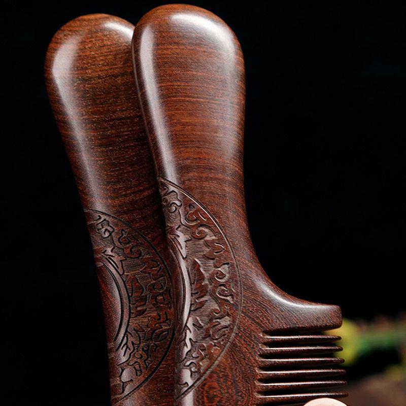 Dual-Sided Sandalwood Comb for Detangling and Styling