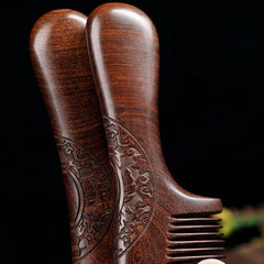 Dual-Sided Sandalwood Comb for Detangling and Styling