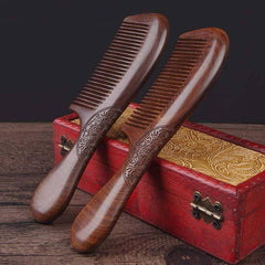 Dual-Sided Sandalwood Comb for Detangling and Styling