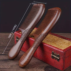 Dual-Sided Sandalwood Comb for Detangling and Styling