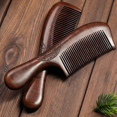 Dual-Sided Sandalwood Comb for Detangling and Styling