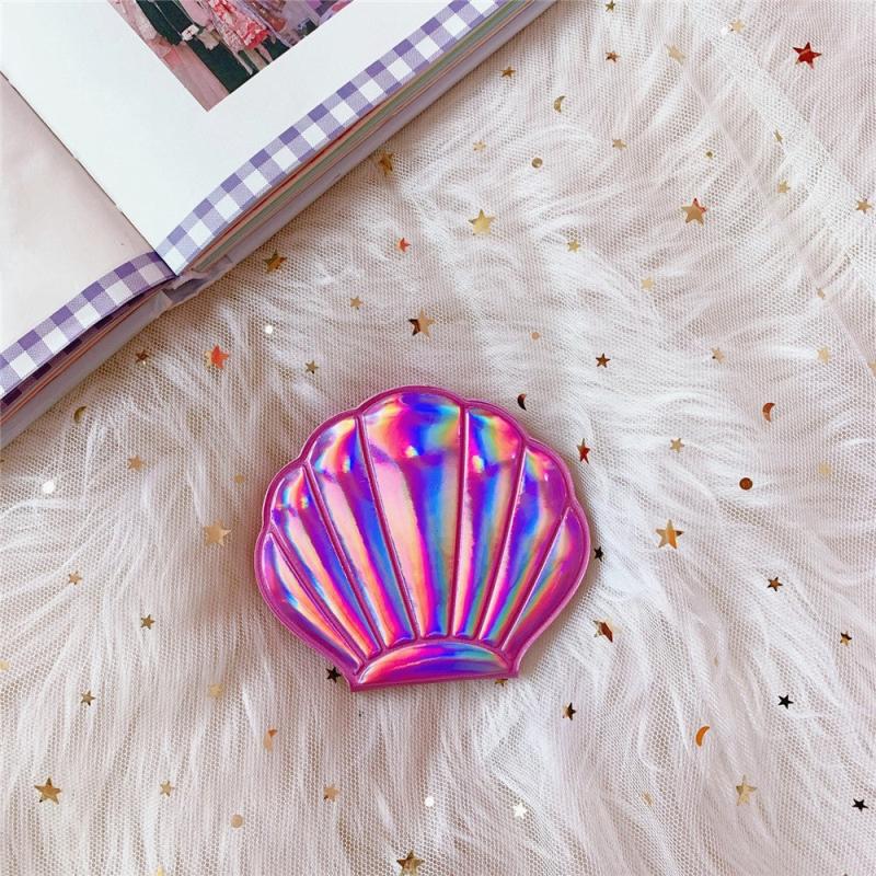 Shell Glitter Double Sided Compact Makeup Mirror