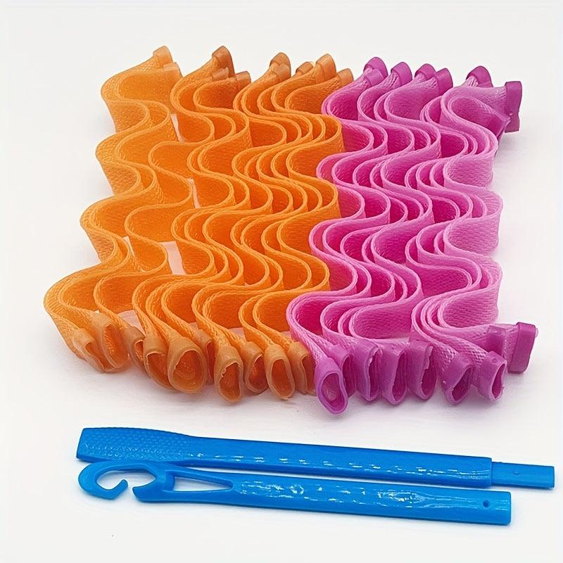 DIY Heatless Hair Curlers Rollers Kit Overnight Spiral Styling