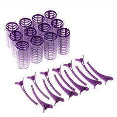 24pcs Heatless Hair Curlers & Hair Clips Set for Women & Girls