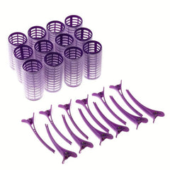 24pcs Heatless Hair Curlers & Hair Clips Set for Women & Girls