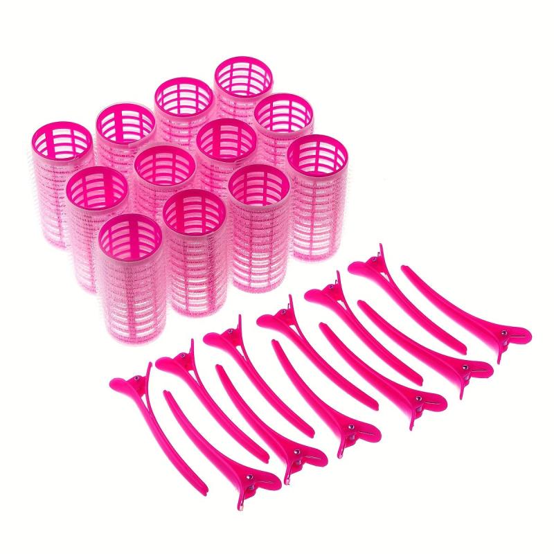 24pcs Heatless Hair Curlers & Hair Clips Set for Women & Girls