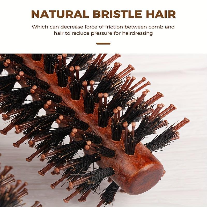 Boar Bristle Hair Brush Comb Round for Curly Hair