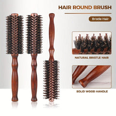 Boar Bristle Hair Brush Comb Round for Curly Hair