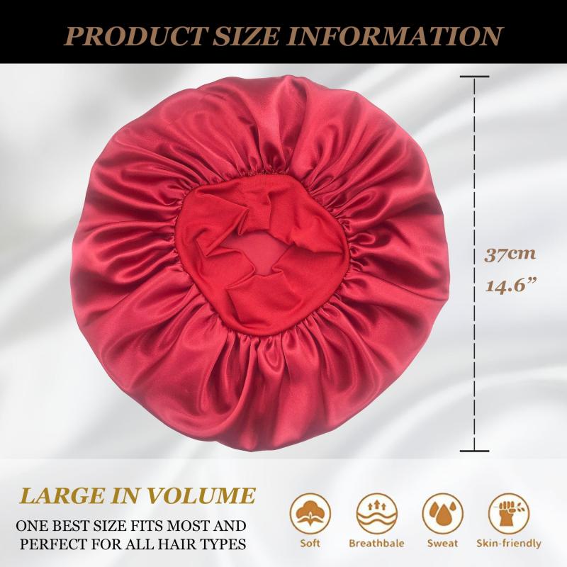 Large Satin Bonnet Silk Bonnet Hair Wrap For Sleeping
