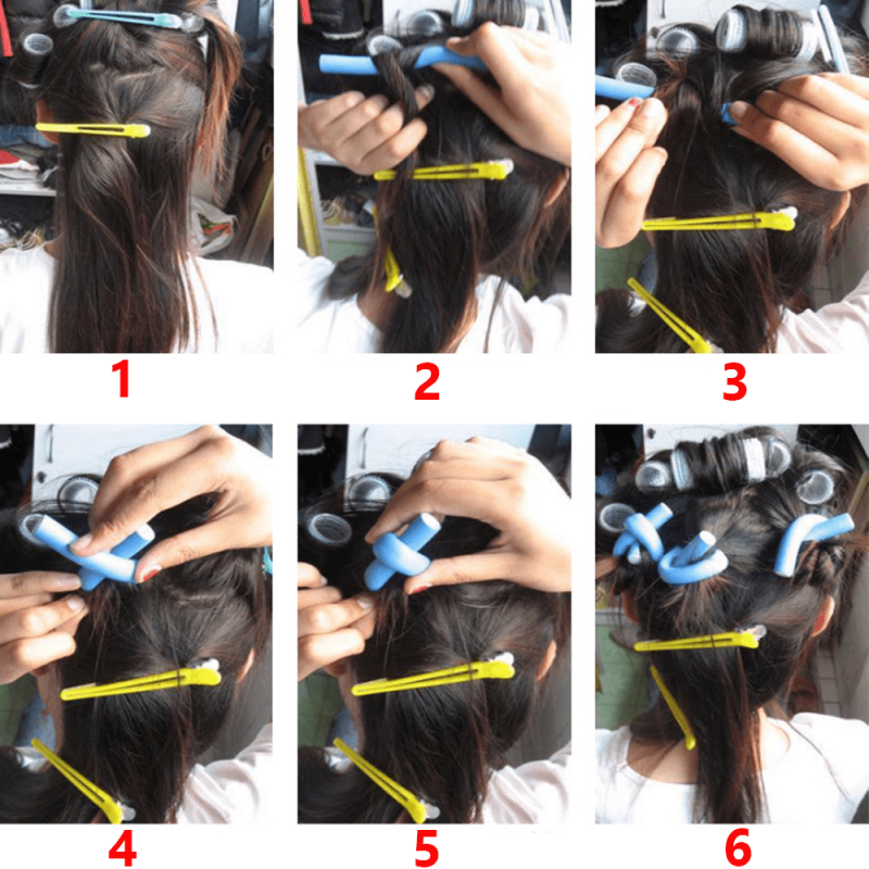 10pcs Soft Foam Bendy Hair Rollers DIY Hair Styling Tool Spiral Roller Curlers