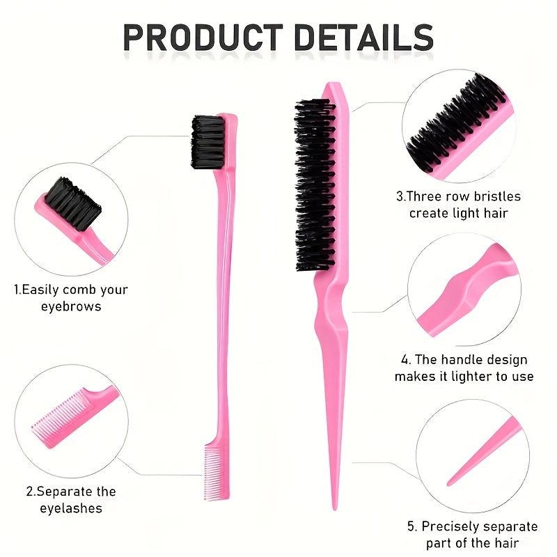 10pcs Hair Styling Comb Set Teasing Hair Brush Rat Tail Comb Edge Hair Brush
