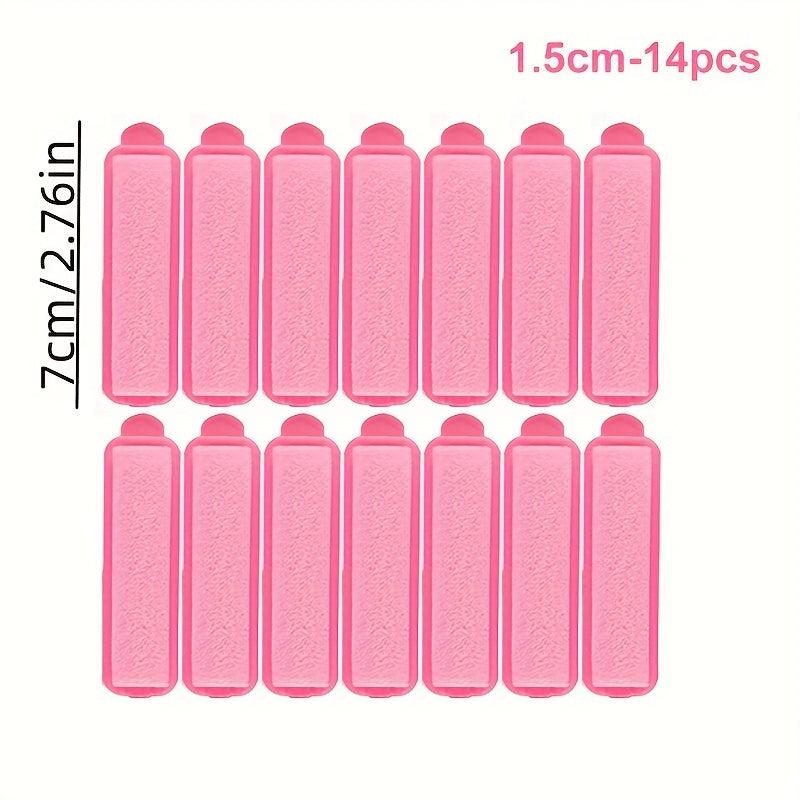 14pcs Pink Sponge Curlers for Comfortable Hair Curling and Styling