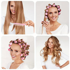 14pcs Pink Sponge Curlers for Comfortable Hair Curling and Styling