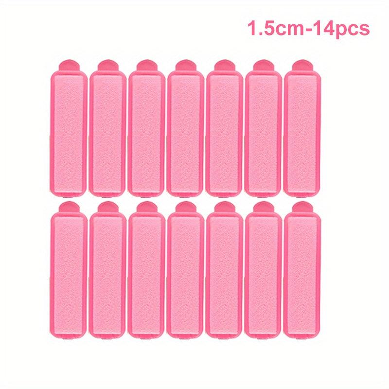 14pcs Pink Sponge Curlers for Comfortable Hair Curling and Styling
