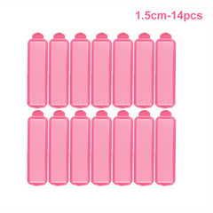 14pcs Pink Sponge Curlers for Comfortable Hair Curling and Styling