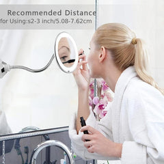 360u00b0 Rotation LED 10X Makeup Mirror with Suction Cup