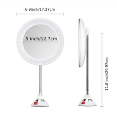 360u00b0 Rotation LED 10X Makeup Mirror with Suction Cup