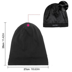 Adjustable Elastic Satin Lined Sleep Cap for All Hair Types