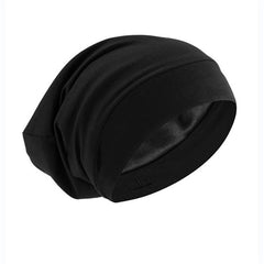Adjustable Elastic Satin Lined Sleep Cap for All Hair Types