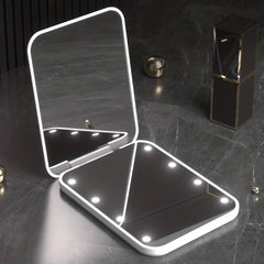 LED Compact Travel Makeup Mirror 1X 3X Magnification