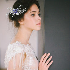 Rhinestone Flower Hair Comb for Women Girls