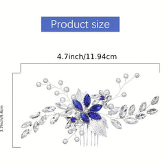 Rhinestone Flower Hair Comb for Women Girls