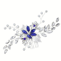 Rhinestone Flower Hair Comb for Women Girls