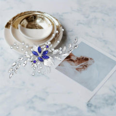 Rhinestone Flower Hair Comb for Women Girls