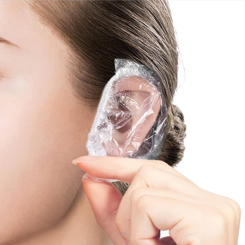 100 PCS Clear Ear Covers Waterproof Disposable Shower Ear Protector