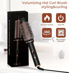 Ceramic Heated Curling Brush Volumizing Iron