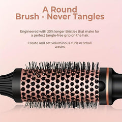 Ceramic Heated Curling Brush Volumizing Iron