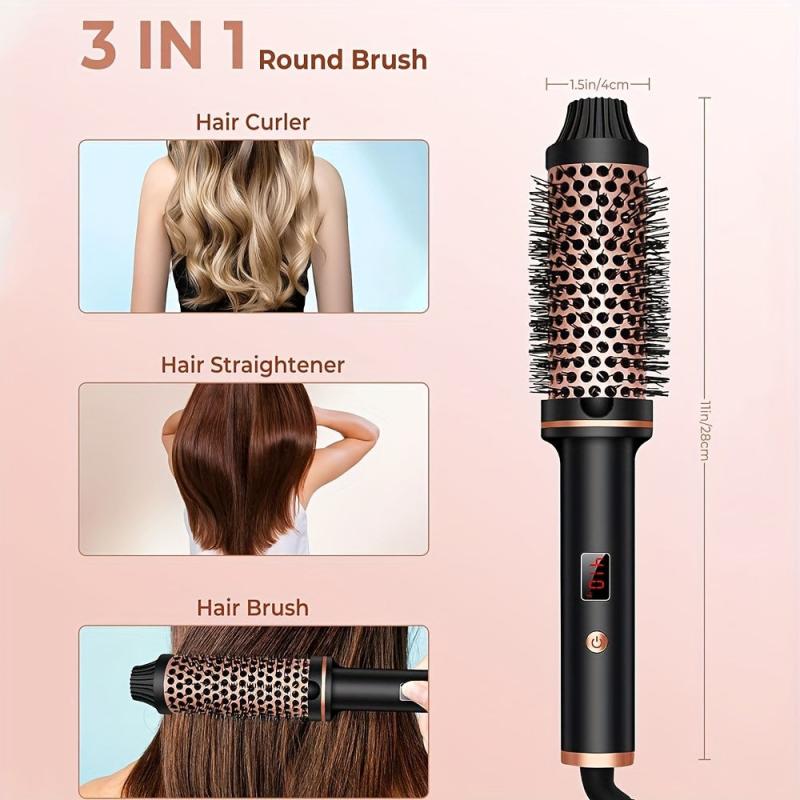 Ceramic Heated Curling Brush Volumizing Iron
