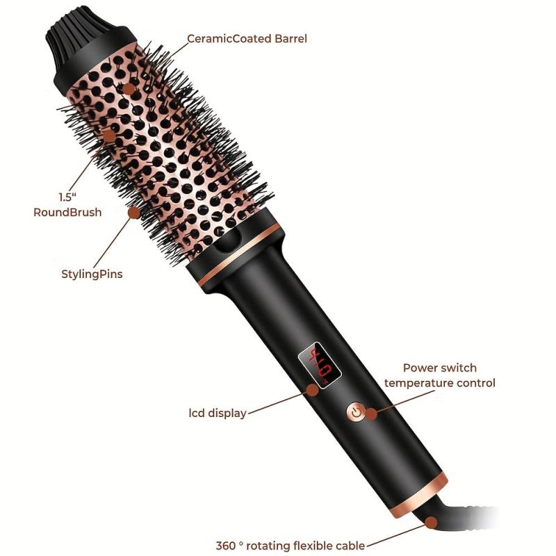 Ceramic Heated Curling Brush Volumizing Iron