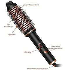 Ceramic Heated Curling Brush Volumizing Iron