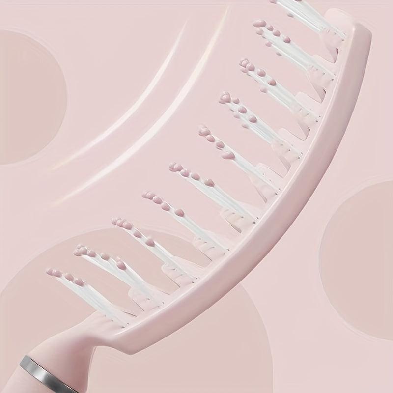 Wide Vent Wet & Dry Detangler Hairbrush Curved Hollow Out Hair Comb