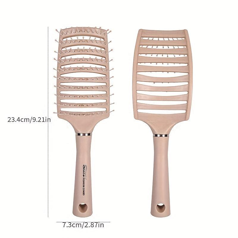 Wide Vent Wet & Dry Detangler Hairbrush Curved Hollow Out Hair Comb
