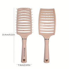 Wide Vent Wet & Dry Detangler Hairbrush Curved Hollow Out Hair Comb