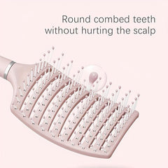 Wide Vent Wet & Dry Detangler Hairbrush Curved Hollow Out Hair Comb