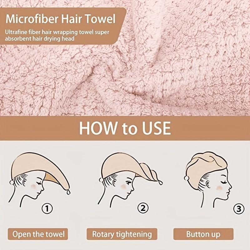 Microfiber Hair Towel Hair Wraps Fast Drying Hair Turban Anti Frizz Head Towels