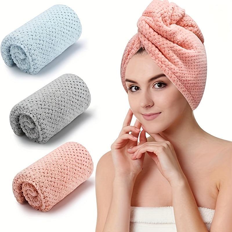 Microfiber Hair Towel Hair Wraps Fast Drying Hair Turban Anti Frizz Head Towels