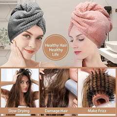 Microfiber Hair Towel Hair Wraps Fast Drying Hair Turban Anti Frizz Head Towels