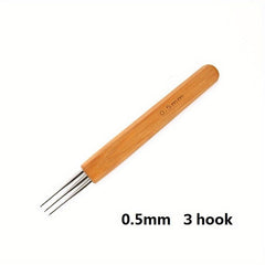 Bamboo Crochet Needles for Dreadlocks Braids 0.5mm 0.75mm 1.0mm